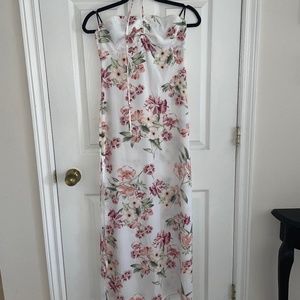 Halter Floral Maxi Dress with Side Slits